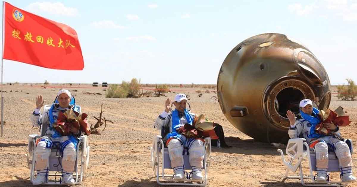 अन्तरिक्षमा ३ महिना बसेर पृथ्वी फर्किए तीन चिनियाँ नागरिक