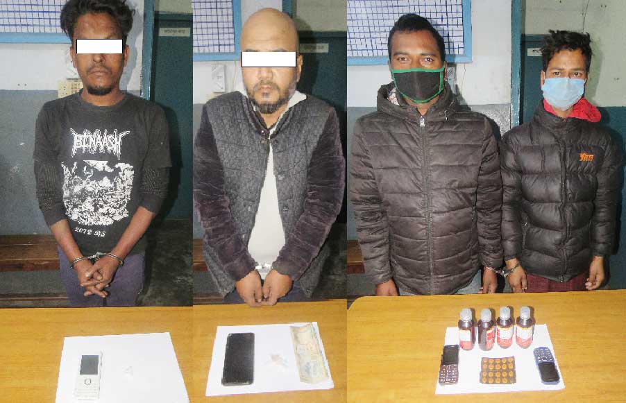 धरानबाट लागुऔषध सहित ४ जना पक्राउ